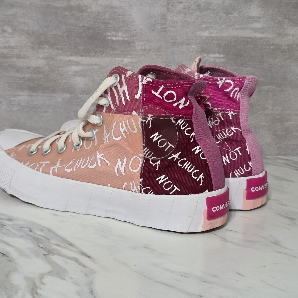 Converse High Top 'Not a  Chuck' Storm Pink Men's Size 7 Women's 9 - Picture 5 of 8